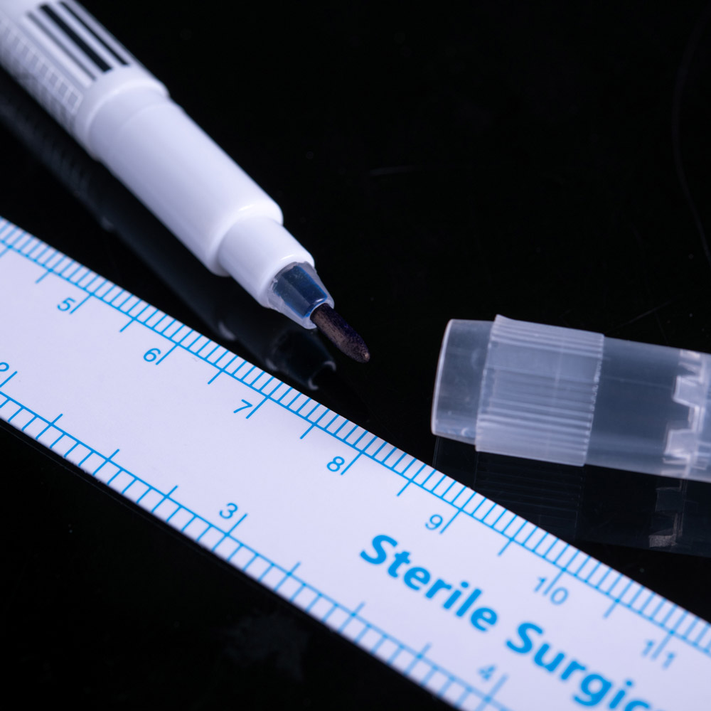 marker steril piele cu rigla